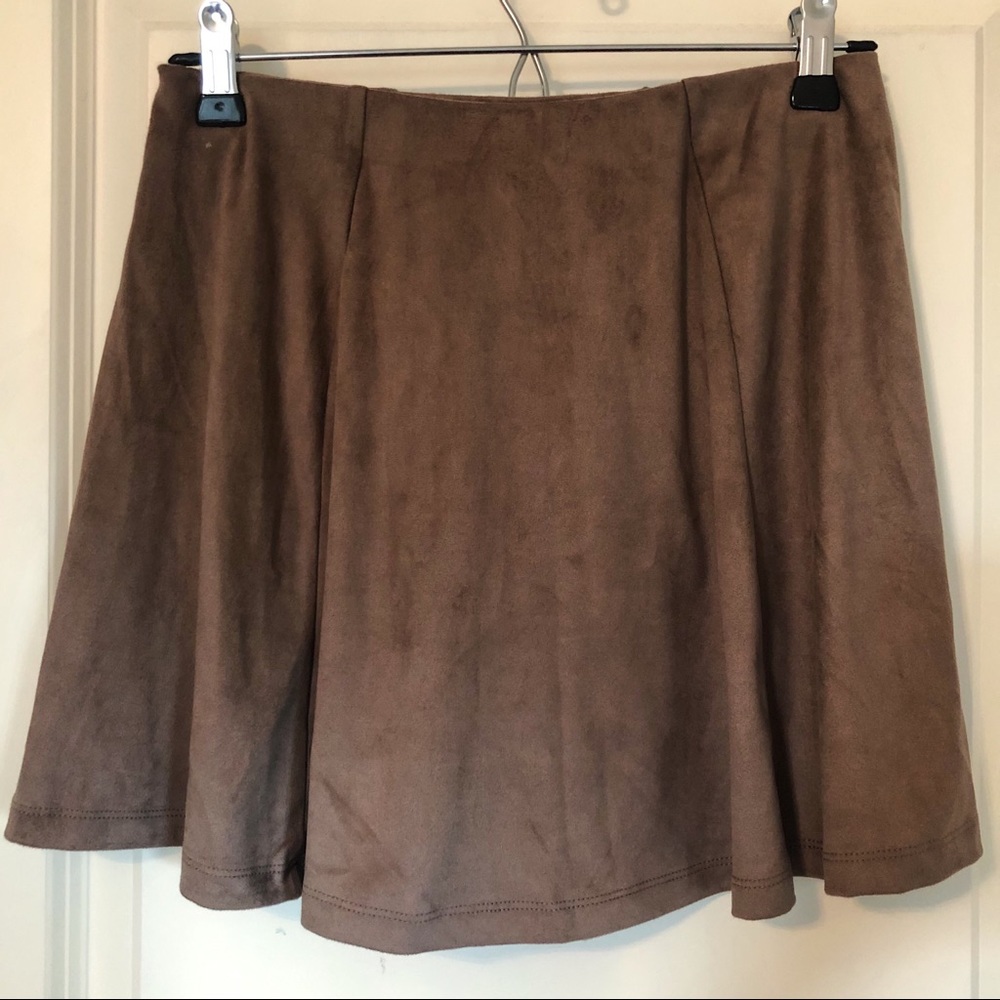 Taupe Suede Skirt